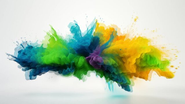 Colorful Powder Motion on white background