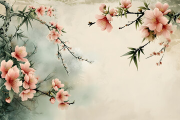 Tranquility Cherry Blossom Floral Border