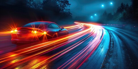 Acceleration on a night road