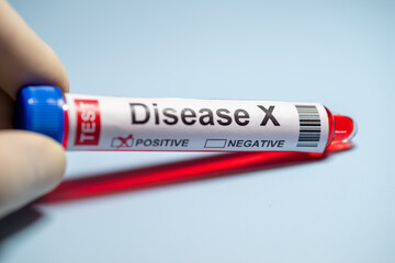 Fototapeta premium Background of Disease X.Disease X is an unknown pathogen that could cause a serious international epidemic.Medical health concept.