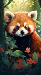 Obraz premium Red panda illustration