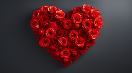 Stock photo red heart Made of Red Roses Isolated white background