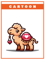 Cute Camel Cartoon Design, with Simple Tails