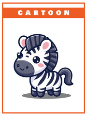 Cute zebra cartoon design, with simple tail