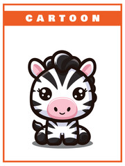Cute zebra cartoon design, with simple tail