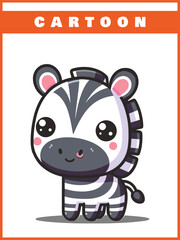 Cute zebra cartoon design, with simple tail