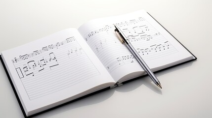  open notebook and pen