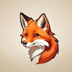 Naklejka premium red fox illustration