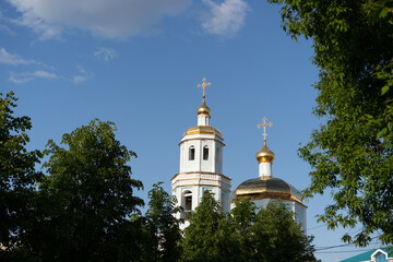 white orthodox church in summer