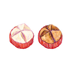 Realistic illustration of  Fa Gao sponge cake