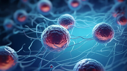 Obraz premium Nervous system, brain central nervous cells, neuroscience background