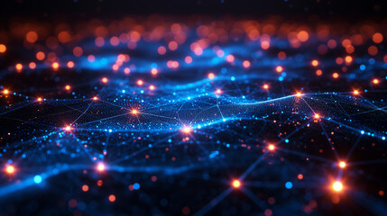 Fototapeta premium WiFi connection lights network background.