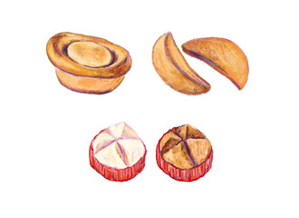 Fa Gao sponge cake, treasure and divination blocks bread