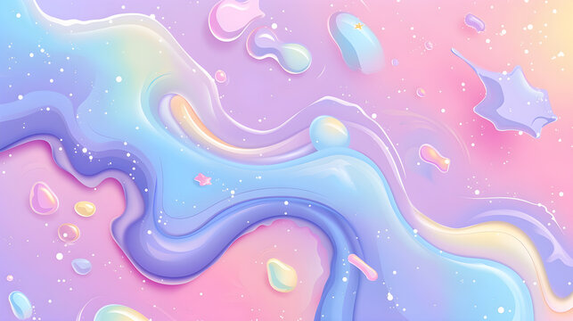 Abstract background in bright, beautiful pastel colors in a cute style.