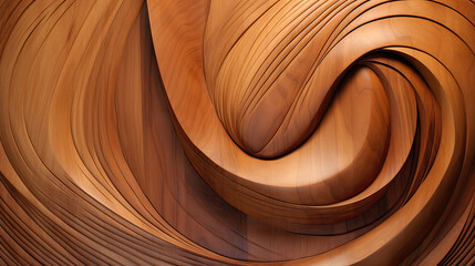 Soft Flowing Lines in Wooden Love Abstraction Background Ai Generative