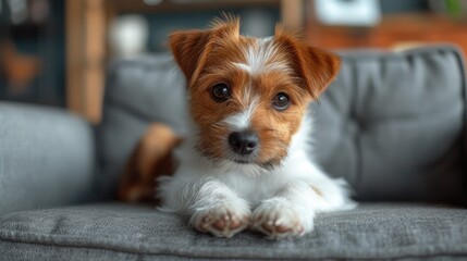  puppy on the sofa

