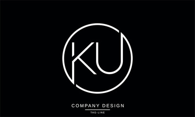 KU, UK, Abstract Letters Logo Monogram