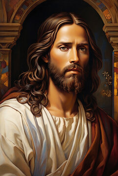 portrait painting of jesus 