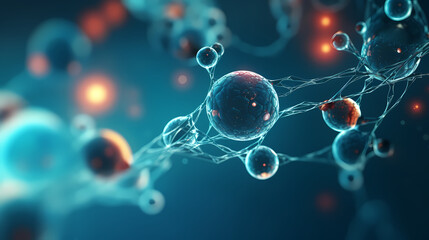 Obraz premium Nervous system, brain central nervous cells, neuroscience background