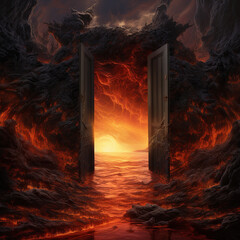 door to hell, fire 