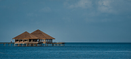 beach with a hut