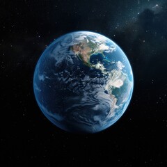 Illustration of planet Earth in outer space. The surface of the planet is a scientific background, astronomical events.