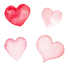 Petits cœurs à l'aquarelle