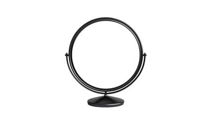 Fototapeta premium Round mirror cutout. Black mirror on transparent background