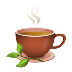 cup of hot tea illustration vector
