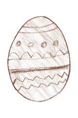 Drawing brown Easter eggs isolated on transparent background.