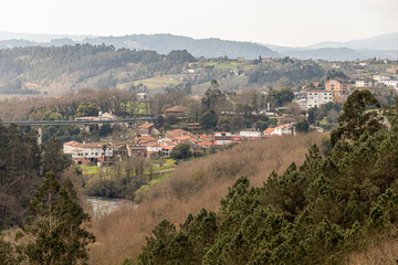 Fototapeta na wymiar A Ponte Ulla, Spain. Rural landscape in a traditional village in Galicia