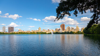 Le réservoir Jacqueline Kennedy à Central Park, New York, Manhattan - obrazy, fototapety, plakaty