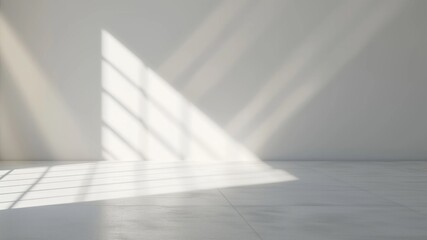 Sunbeam shadow in empty room. Sun light overlay in room