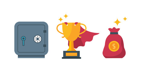 vector colored icon - safe, money, gift, bonus program. Flat style illustration isolated background