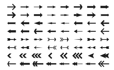 Arrow set, arrow big black icon set. Arrow vector collection. Modern simple arrows for web design. Vector illustration