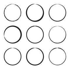 Group of various hand-drawn white dots with transparent background. Retro vibe. Vintage pattern with circles.