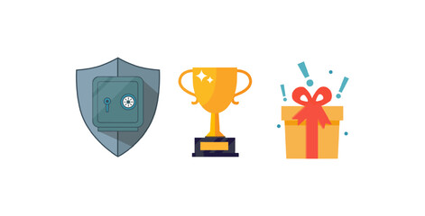 vector colored icon - safe, money, gift, bonus program. Flat style illustration isolated background