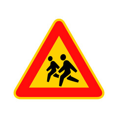 Children road sign graphic design