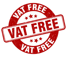 vat free stamp. vat free label. round grunge sign