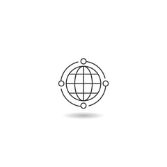 Global relocation line outline icon with shadow