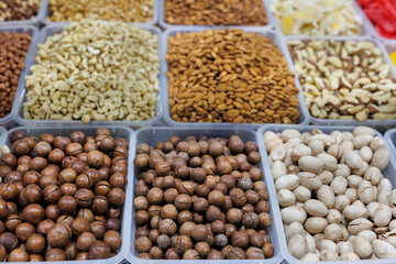 Dried fruits, nuts and sweets are a colorful display at the farmer's market.