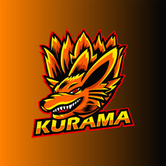 Agressive Kurama illustrative logo, logo for anime character fans