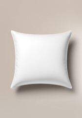 White linen pillow mockup for design presentation. Scandinavian interior.