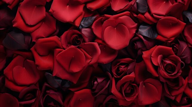 vibrant collection of red roses petal as inspiration to create captivating visuals