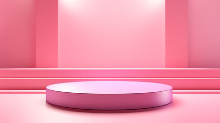 Pink podiums 3d background with podium. Podium scene. Abstract minimal scene