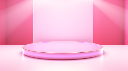 Pink podiums 3d background with podium. Podium scene. Abstract minimal scene