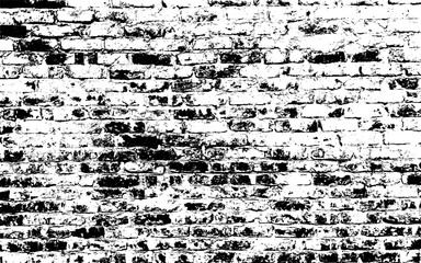 Design element. Ancient brick wall texture. Grunge white and black brick wall background. Vector illustration.