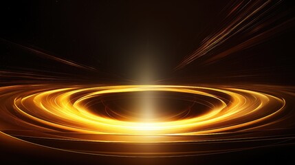 Abstract golden ring on black background