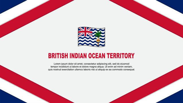 British Indian Ocean Territory Flag Abstract Background Design Template. British Indian Ocean Territory Independence Day Banner Cartoon Vector Illustration. Template