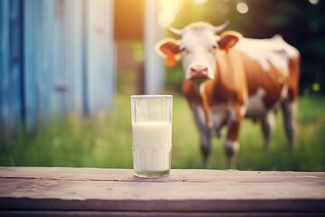 frosty glass of milk on hot summer day - obrazy, fototapety, plakaty